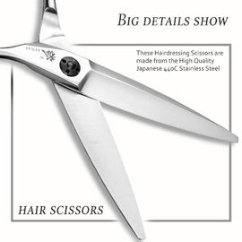 6.0 Inch Hair Salon Shears Japanese 440C Steel Sliding Cutting High Smoothness